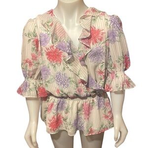 𝅺CALVIN Klein‎ Floral Blouse Medium